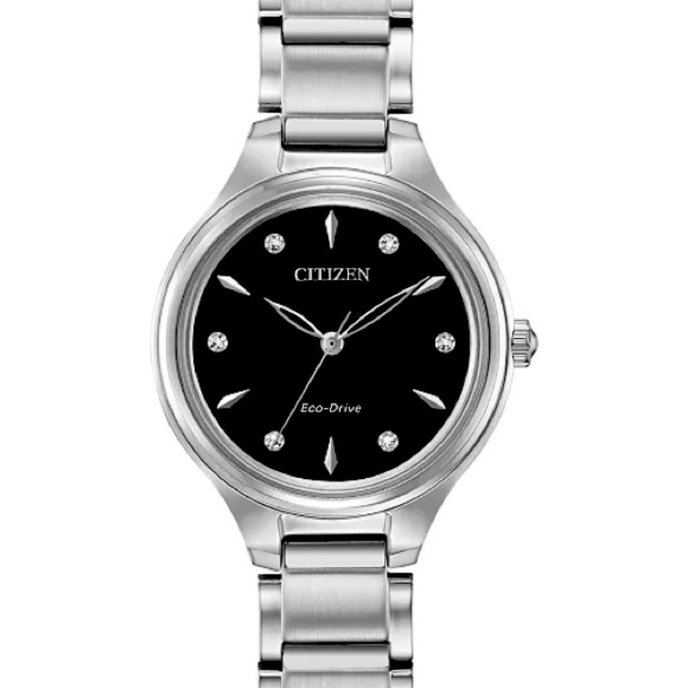 Eco-Drive Women's Corso Diamond-Accent Stainless Steel Bracelet Watch 29mm